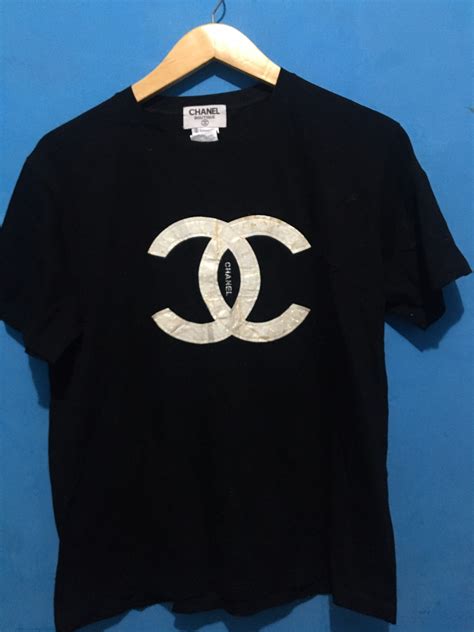 chanel logo white t shirt|Chanel t shirt etsy.